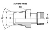 Imperial thread nipple BSPT fitting - AGR cone nipple according the DIN