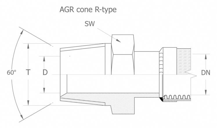 AGR cone- male thread BSPT