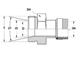 Rysunek techniczny CES - armatura gwint metryczny - ciężki