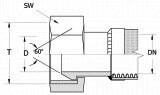 Szkic techniczny gwinta calowego